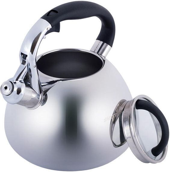Чайник Kamille Whistling Kettle 2.8л з нержавіючої сталі зі свистком і скляною кришкою | Зображення 1