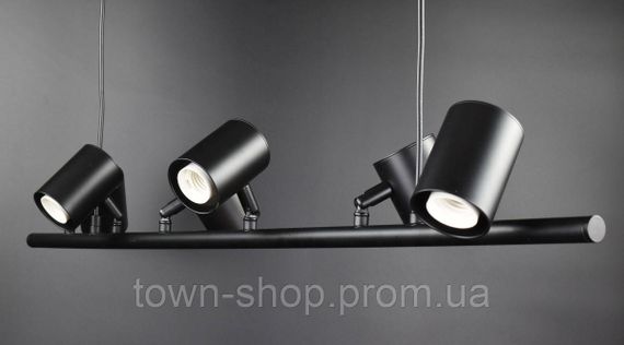 Люстра потолочная подвесная в стиле LOFT (лофт) JU18/6 Черный 30-150х20х91 см. | Зображення 2