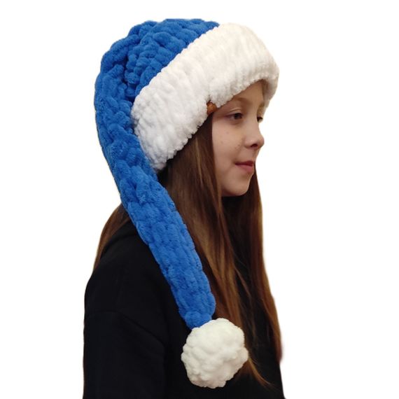 Новорічна шапка 141, маскарадна шапочка, шапочка Санти Діда Мороза, ковпак новорічний Шапка Санта Клауса | Зображення 1