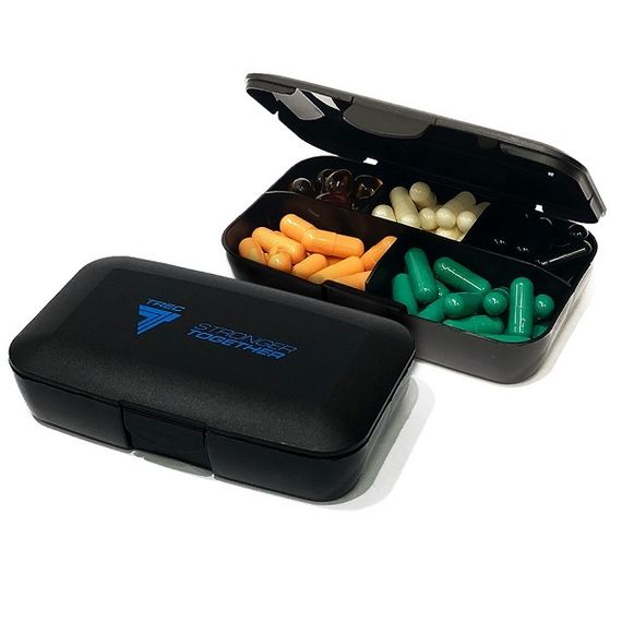 Таблетниця (органайзер) для спорту Trec Nutrition Pillbox "stronger together" Black | Зображення 1