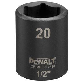 Головка торцевая ударная короткая 20мм IMPACT DeWALT DT7538