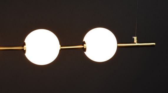 Люстра світлодіодна підвісна LED світильник для квартири на стелю лед 27875 Латунь 25-120х12х105 см. | Зображення 4