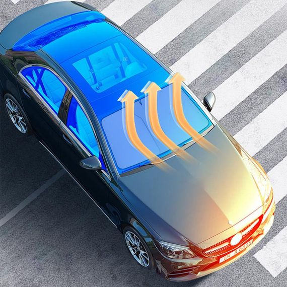 Портативный солнцезащитный автомобильный козырек на лобовое стекло (1.45x0.80m) White | Зображення 3