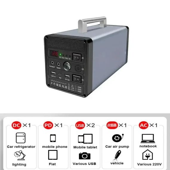 Інвертор акумуляторний 12,8V/50Ah/600W Портативна електростанція 600Вт, 144000мАч | Зображення 2