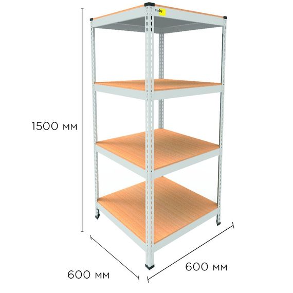 Металевий стелаж MRL-1500 ( 600x600) білий