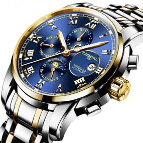 Часы мужские Carnival London Silver в фирм. кожаной коробочке