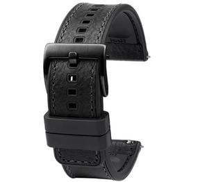 Ремінець Primolux Leather Silicone для годинника Amazfit Active Max / Amazfit Balance 2 - Black
