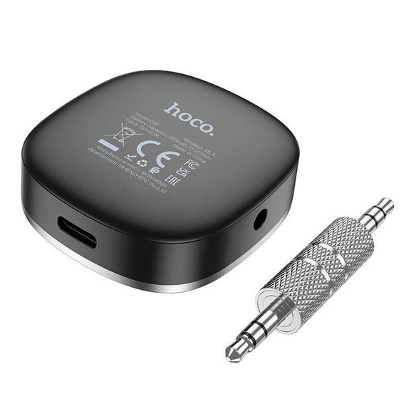 Bluetooth аудіо ресивер Hoco E80 Travel (AUX 3.5mm) Black | Зображення 2