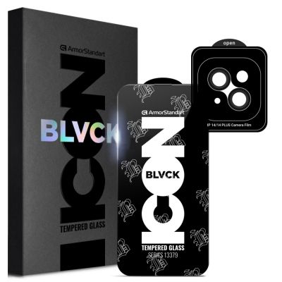 Стекло защитное Armorstandart Supreme Plus Black Icon Apple iPhone 14 Plus (ARM68069)