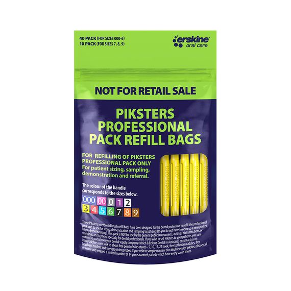 Міжзубні йоржики Piksters Refill Professional, № 3 (діаметр 0.8) жовті, конусні, м’яка упаковка, 40 шт