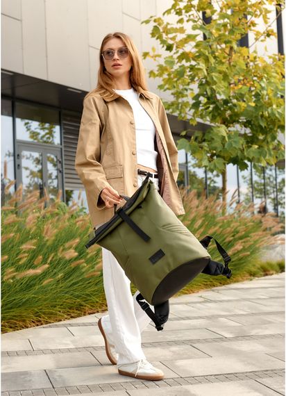 Жіночий рюкзак Sambag RollTop X хакі 41 х 27 х 18 см (24320119) | Зображення 9