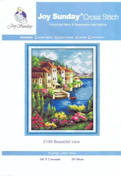 Набір для вишивання за нанесеною на канву схемою "Beautiful view".AIDA 14CT printed , 29*36 см | Зображення 1