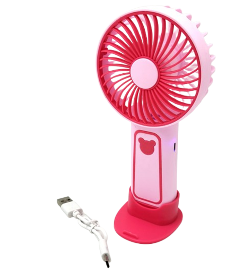 Портативний вентилятор Mini Fan з підставкою під телефон TX-265 6368 USB 3 режими рожевий | Зображення 1