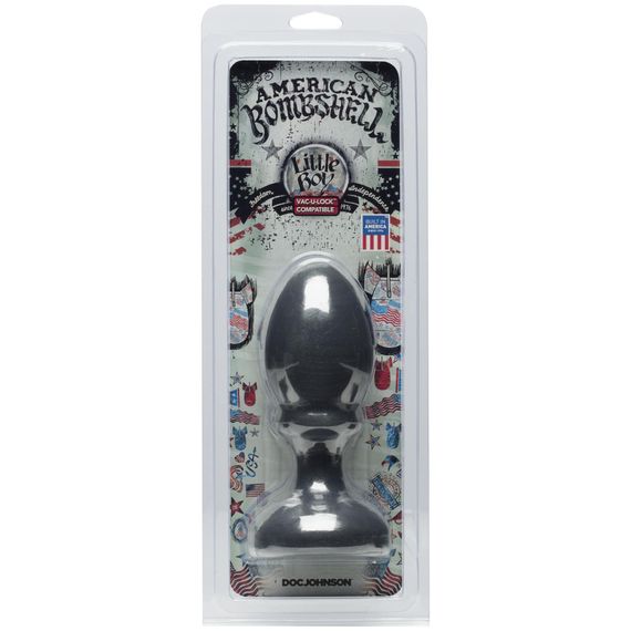 Анальна пробка Doc Johnson American Bombshell Little Boy - Gun Metal, діаметр 5,59 см | Зображення 1