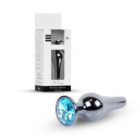 Анальна пробка - Jewellery Dark Silver Long Plug Light Blue