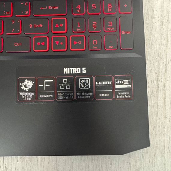 Игровой ноутбук Б-класс Acer Nitro 5 AN515-55 / 15.6" (1920x1080) IPS / Intel Core i5-10300H (4 (8) ядра по 2.5 - 4.5 GHz) / 16 GB DDR4 / 512 GB SSD / nVidia GeForce RTX 3050 Ti, 4 GB GDDR6, 128-bit / WebCam б/у | Зображення 2