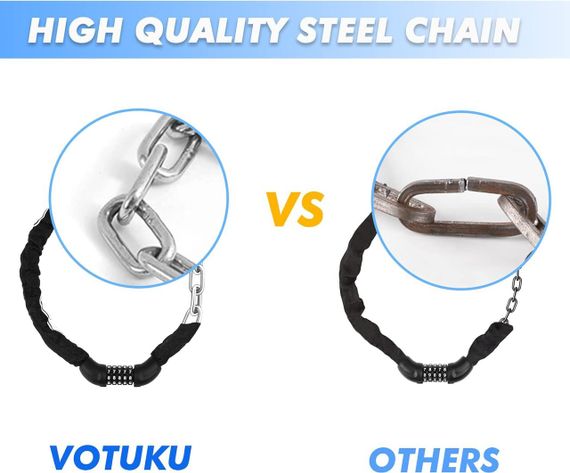 Цепной велосипедный замок Iregro с кодом 90 см, стальной, кодовый замок для электросамоката, мотоцикла, байка | Зображення 4