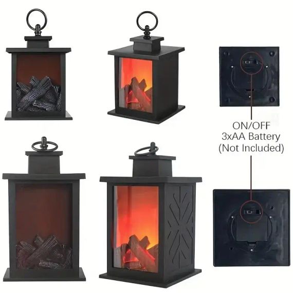 Декоративная лампа с эффектом пламени, размер 14×14×24,5 см | Зображення 4