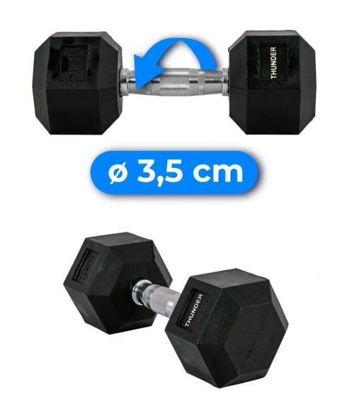 Гантель шестигранна Thunder 10 кг (HEXAGONAL-DUMBBELLS-10KG) | Зображення 2
