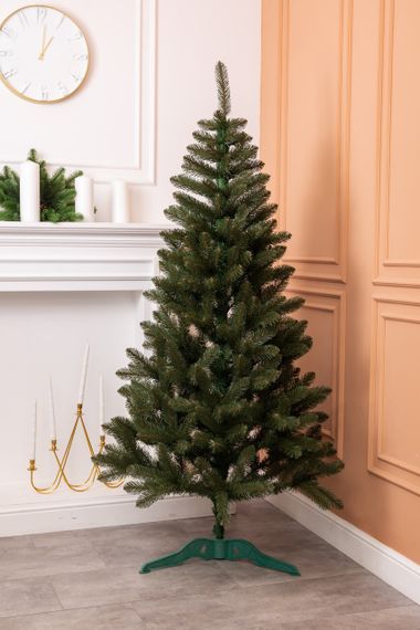 Штучна ялинка «Різдвяна ніч» 1,8 м – преміум-якість, реалістичний вигляд, зелена ялинка з ПВХ на підставці | Зображення 8