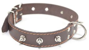 Ошейник для собак Zoo-hunt кожаный с шипами ОШ коричневый ОШ 2,5/36-45 см