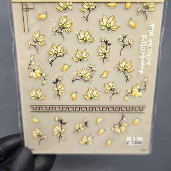 Об'ємна наліпка для нігтів 1299 на липкій основі (7 х 9 см)