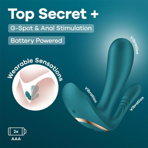 Подвійний смарт-вібратор у трусики Satisfyer Top Secret+ Battery Series Sex Aura | Зображення 6