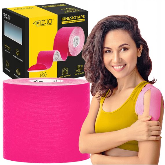 Стрічка кінезіологічна (кінезіо тейп) 4FIZJO 7.5 см x 5 м 4FJ0547 Pink (P-5907739318893)