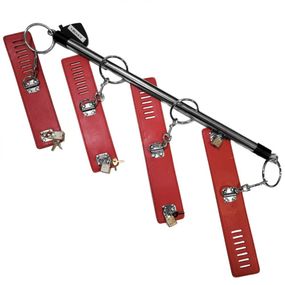 Металева розпірка з манжетами на карабінах, червона