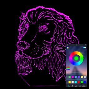 Акриловий світильник-нічник керування з телефона Собака 2 tty-n001114