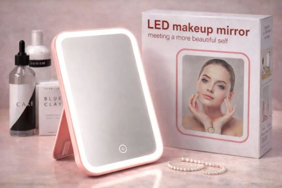 Сенсорное зеркало с подсветкой на аккумуляторе для макияжа Led makeap mirro | Зображення 2