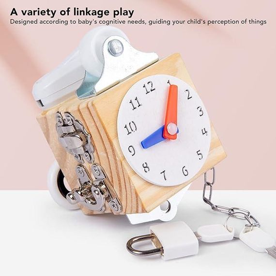 Ігри Монтессорі, зайнятий куб, дитяча дерев'яна іграшка, багатофункціональна розблокувальна гвинтова гра, | Зображення 6