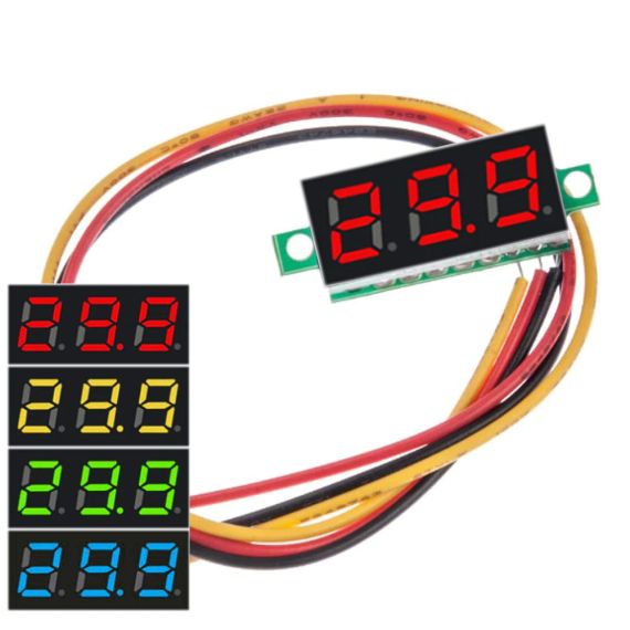 Вольтметр цифровий з LED-індикатором 0.28 дюйма 2,7-30V   ЗЕЛЕНИЙ | Зображення 1