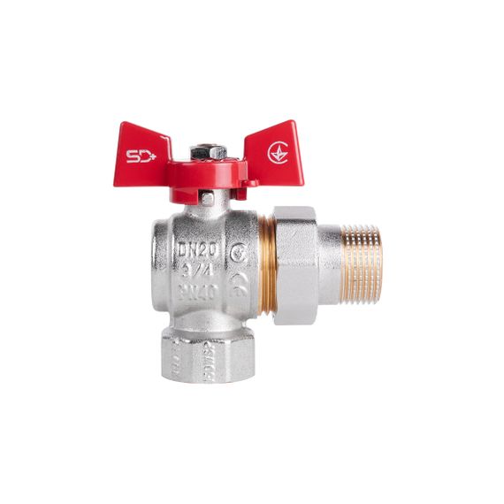 Кран кульовий "Американка" SD Plus 3/4" ВЗ кутовий SD222NW20PN40 | Зображення 1