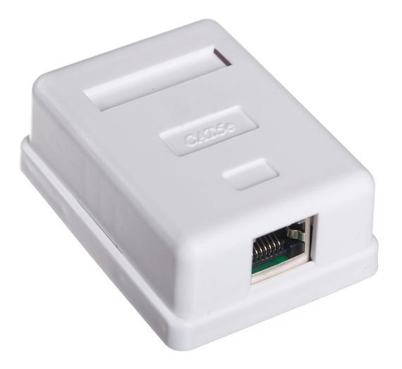 Розетка RITAR FTP 8P8C RJ45 1 порт Cat-5,  накладна біла Q300