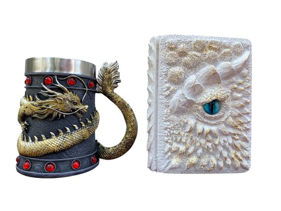 Подарунковий набір Кухоль 3D Танард Gold Rose та Блокнот 3D «Око Крижаного Хранителя»