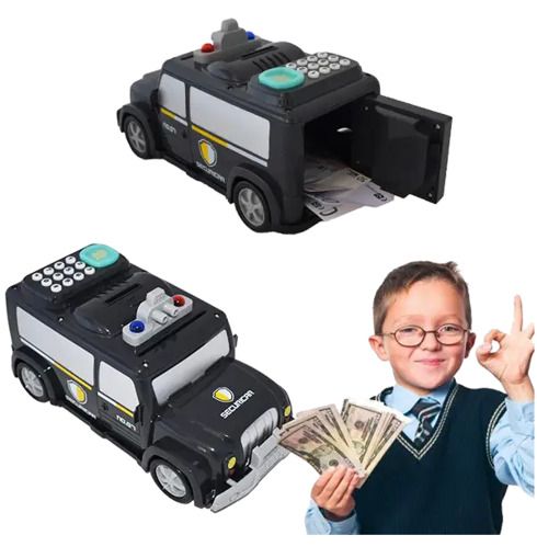 Сейф детский машина Money Transporter 589-11B 3 в 1 звуковые сигналы и мелодии кодовый замок черный (589-11B_506) | Зображення 4