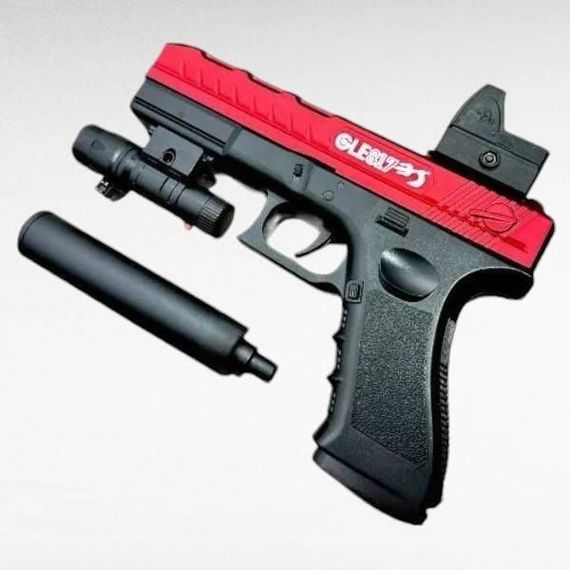 Іграшковий пістолет з оптичним прицілом стріляючий орбізами 500шт Outdoor Toys Червоний