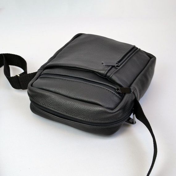 Елегантна чоловіча шкіряна сумка-месенджер із натуральної шкіри на 5 відділень, чоловіча сумка через спину | Зображення 6