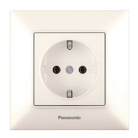 Розетка Panasonic Arkedia Slim із заземленням, кремова