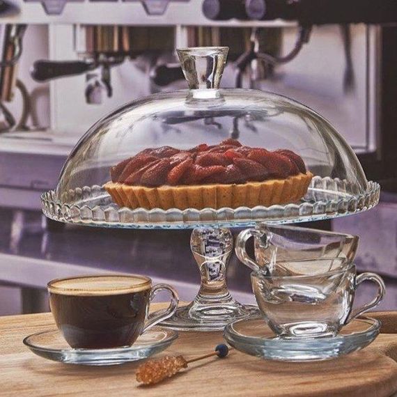 Тортовница стеклянная на ножке с крышкой Pasabahce Patisserie 32.2 см прозрачная 95200 | Зображення 7