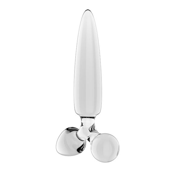 Тристоронній скляний дилдо Satisfyer Triple Crystal 1 Transparent Sex Aura | Зображення 1