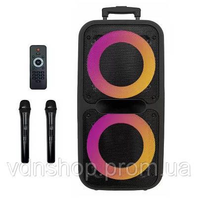Караоке колонка с двумя микрофонами, Светящееся блютуз колонка с хорошим звуком Блютуз радио NR-30 | Зображення 9