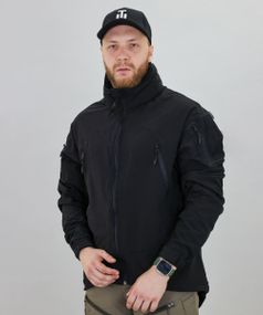 Тактична куртка ULTIMATUM Level 5 4Wstretch Чорна, чоловіча полегшена водонепроникна куртка з капюшоном 3XL