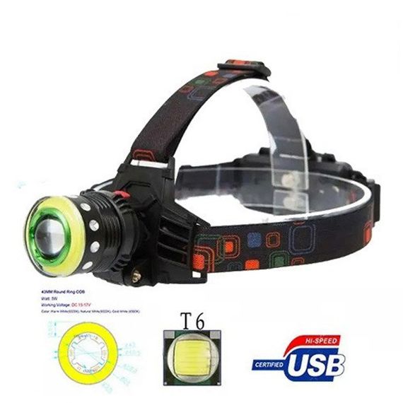 Ліхтар налобний Police FA-825 T105-T6+COB акумуляторний | Зображення 2