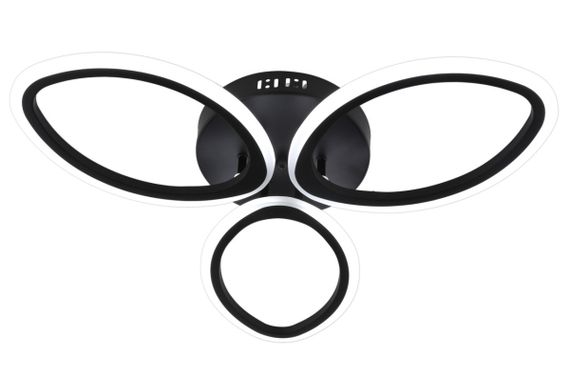 Люстра світлодіодна стельова LED світильник для квартири на стелю лед з пультом 25614 Чорний 9х53х53 см. | Зображення 4