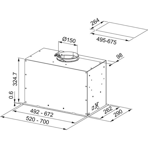 Витяжка Franke вбудовувана Box Flush EVO, 52см, 1035м3г, FBFE WH MATT A52, білий матовий (305.0665.366) | Зображення 2