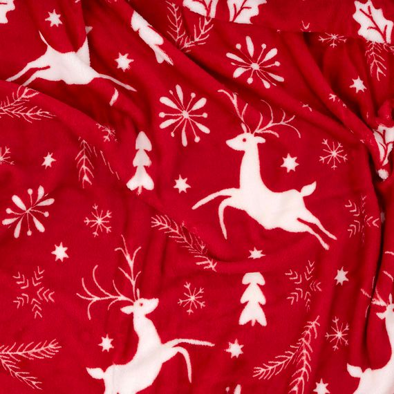 Плед Ardesto Christmas Flannel 160х200см, 100% поліестер, олені, червоний (ART0126PB) | Зображення 2