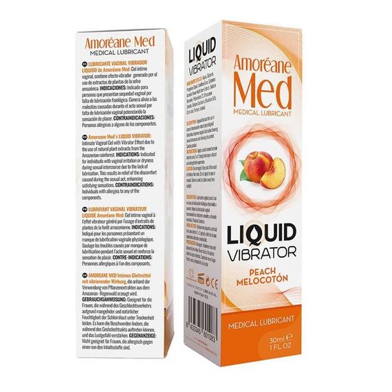Лубрикант з ефектом вібрації Amoreane Med Liquid Vibrator Peach (30 мл) sexstyle | Зображення 4