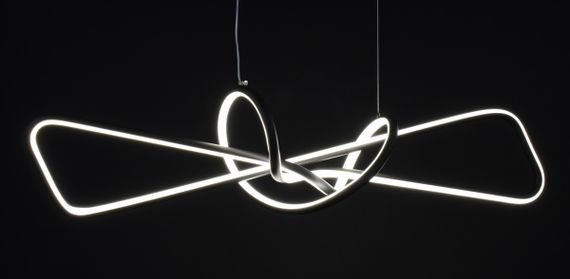 Люстра світлодіодна підвісна LED світильник для квартири на стелю лед 27489 Чорний 25-150х15х100 см. | Зображення 7